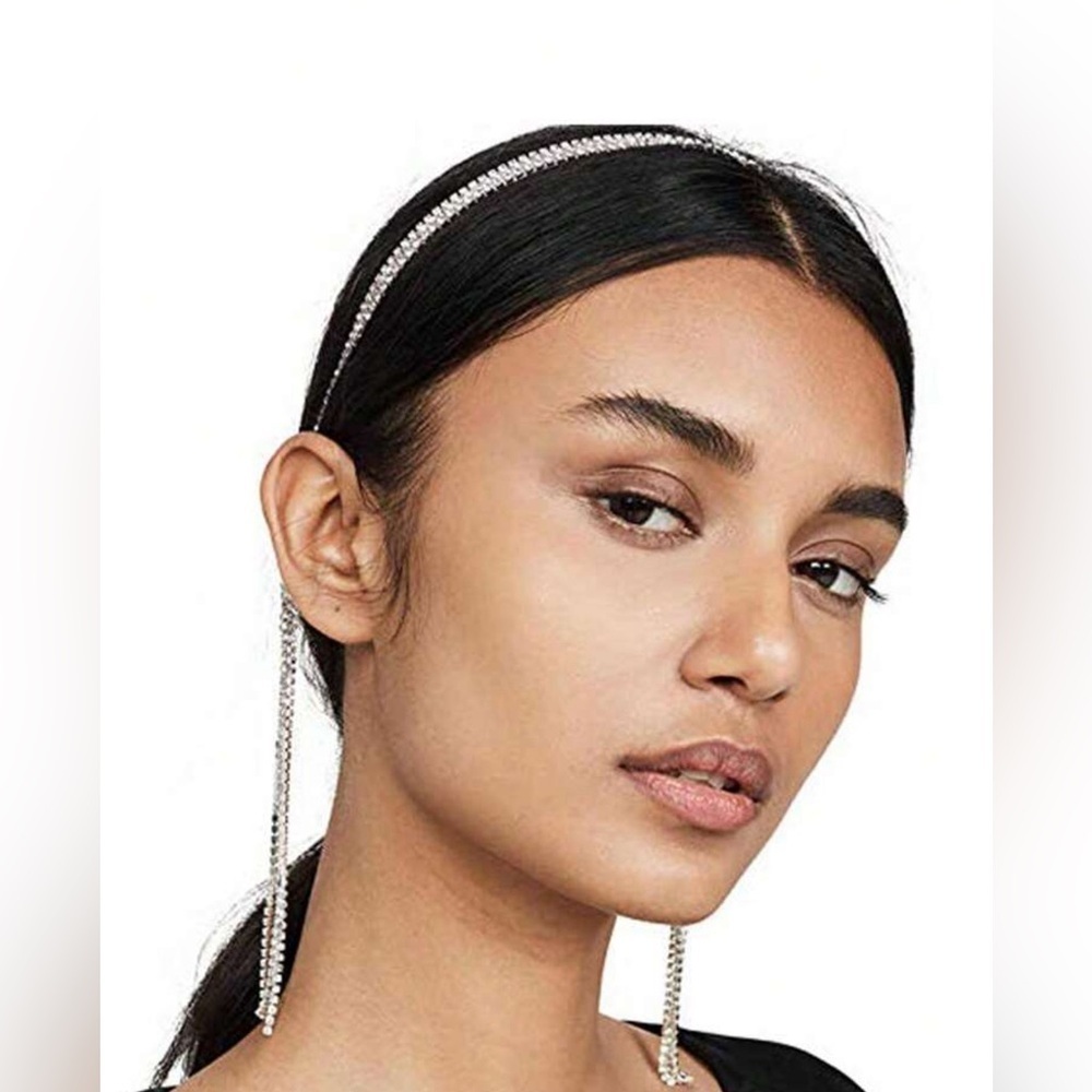 Luxury Silver Rhinestone Headband tassel New ✨✨💕💕